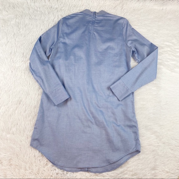Thakoon Addition long sleeve color block shirt dress in blue - Picture 8 of 8